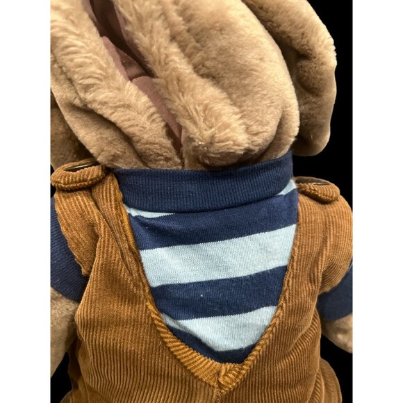 Ganz Vintage 1981 Wrinkles Plush Dog Hand Puppet Tan Pup Brown Corduroy Overalls - Picture 8 of 9